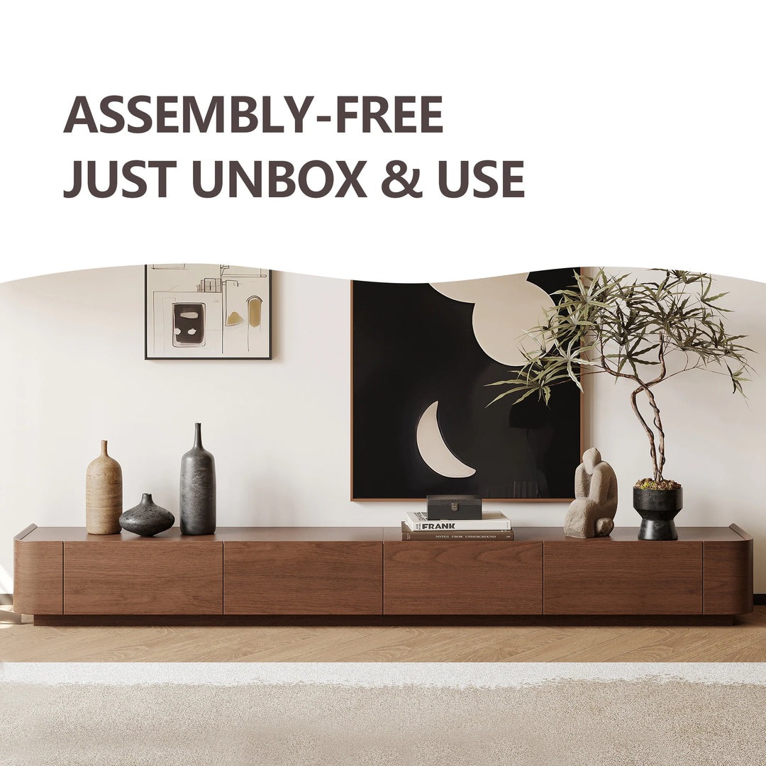Mid-Century Moderntv Stands,4-6 Drawers, Solid Wood Brown Media Console