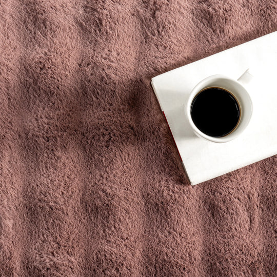 Jeni Solid Plush Machine Washable Area Rug