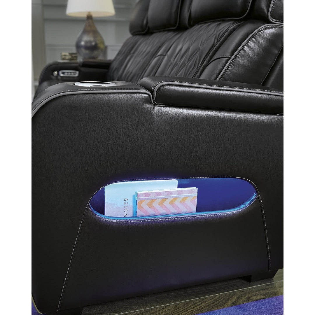 Boyington Black Power Reclining Sofa - 86"W X 38"D X 44"H