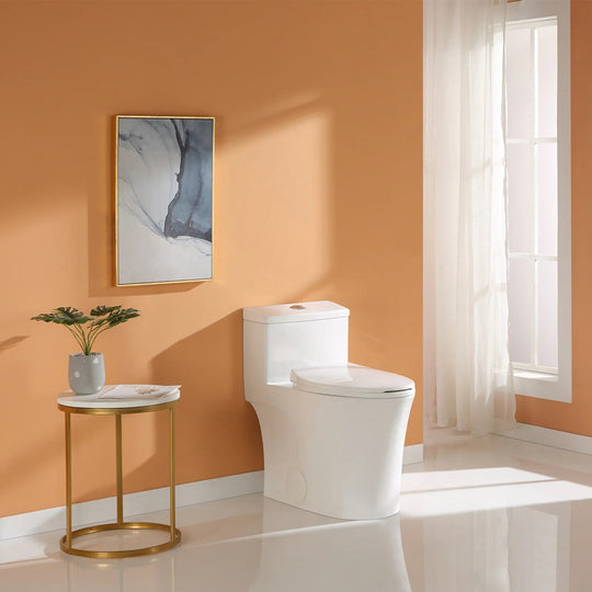 1 Piece Dual Flush Elongated Toilet White 0.8/1.28 GPF Seat Included