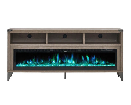 Bowrah TV Stand for Tvs up to 75" with Electric Fireplace Included