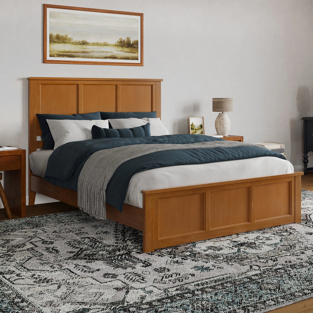 Charlotte Solid Wood Low Profile Platform Bed with Matching Footboard