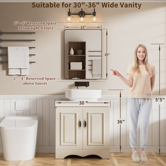Modern Rounded Rectangle Metal Frame Wall Mirror
