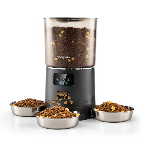 Automatic Cat Food Dispenser with 3 Bowls for 3 Cats & 6L Volum Capacity, 2.4G Wifi with APP Remote Feeding