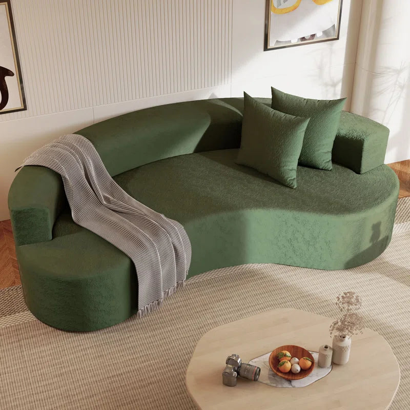 80" Modern Upholstered Sofa with Two Pillows Included
