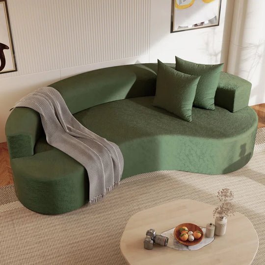 80" Modern Upholstered Sofa with Two Pillows Included