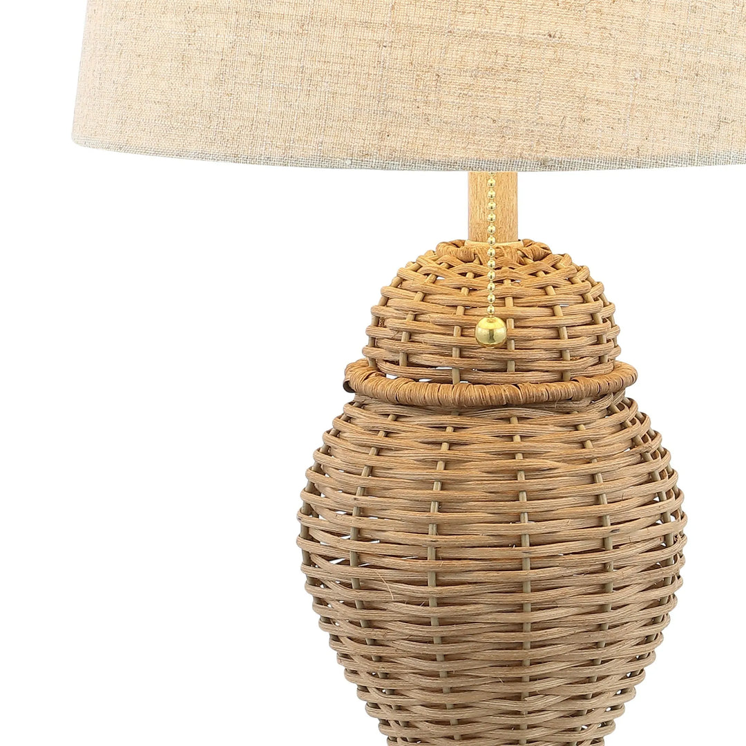 Hunter Wicker 20.5" Bohemian Rustic Iron LED Table Lamp