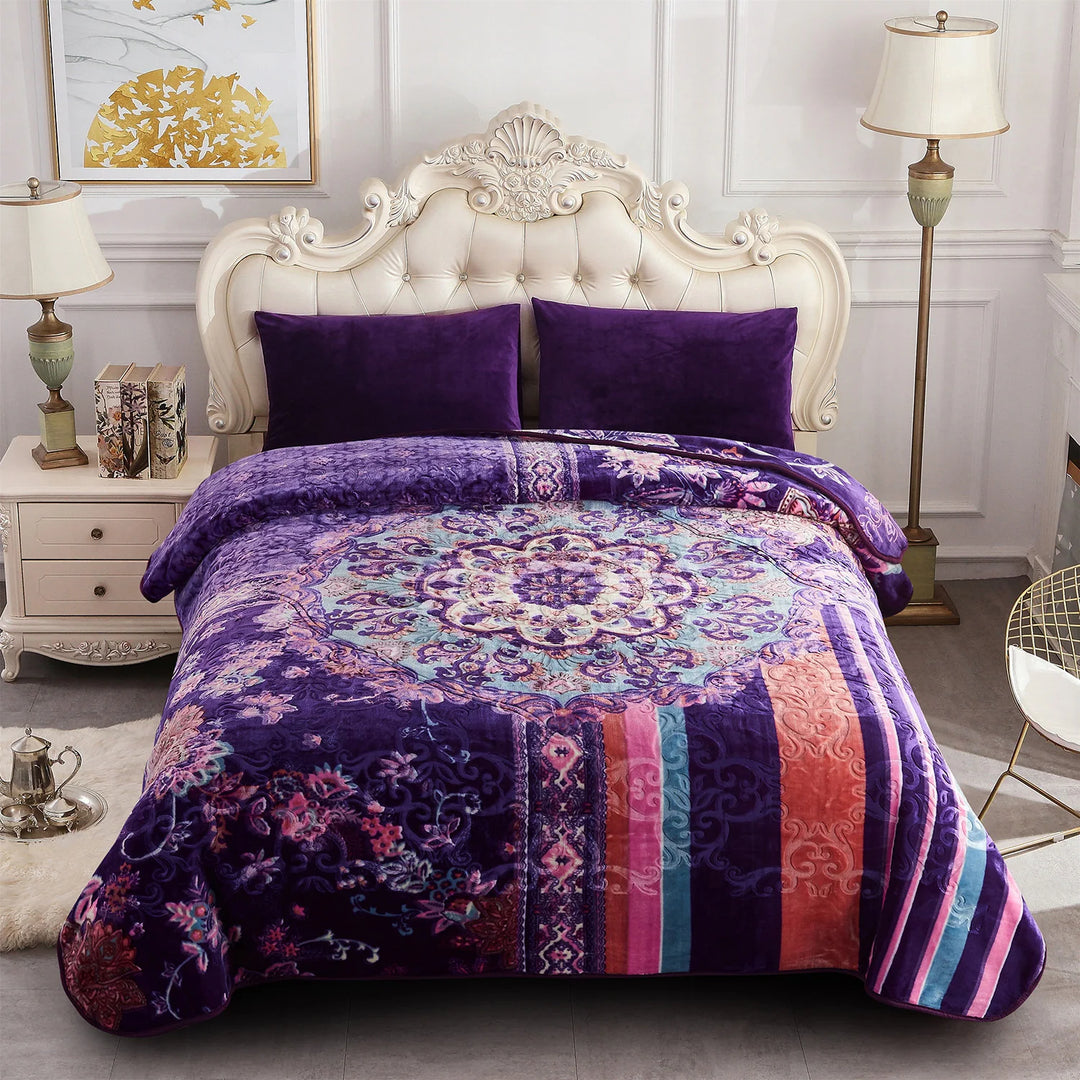 Heavy Korean Mink Fleece King Size Blanket, Christmas Gift for Parents