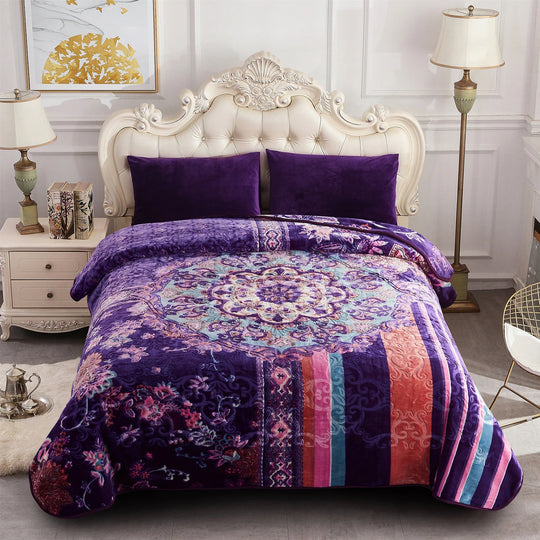 Heavy Korean Mink Fleece King Size Blanket, Christmas Gift for Parents