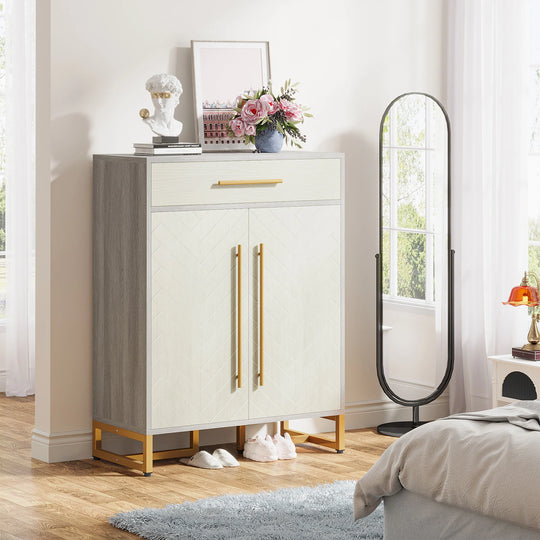 20-Pair Shoe Storage Cabinet with Drawer for Entryway - 31.5"L X 15.75"W X 39.37"H