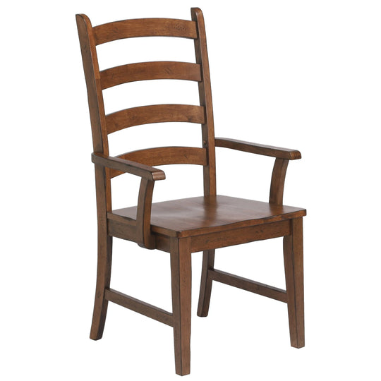Extendable Dining Table Set for 12 - 9 Piece Rectangular Table & Chair Set - Amish Brown Finish