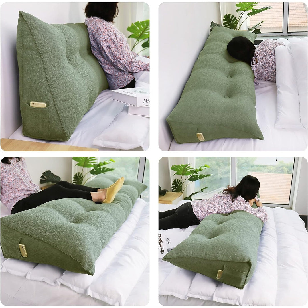 Bed Rest Wedge Reading Pillow Headboard Back Support Cushion