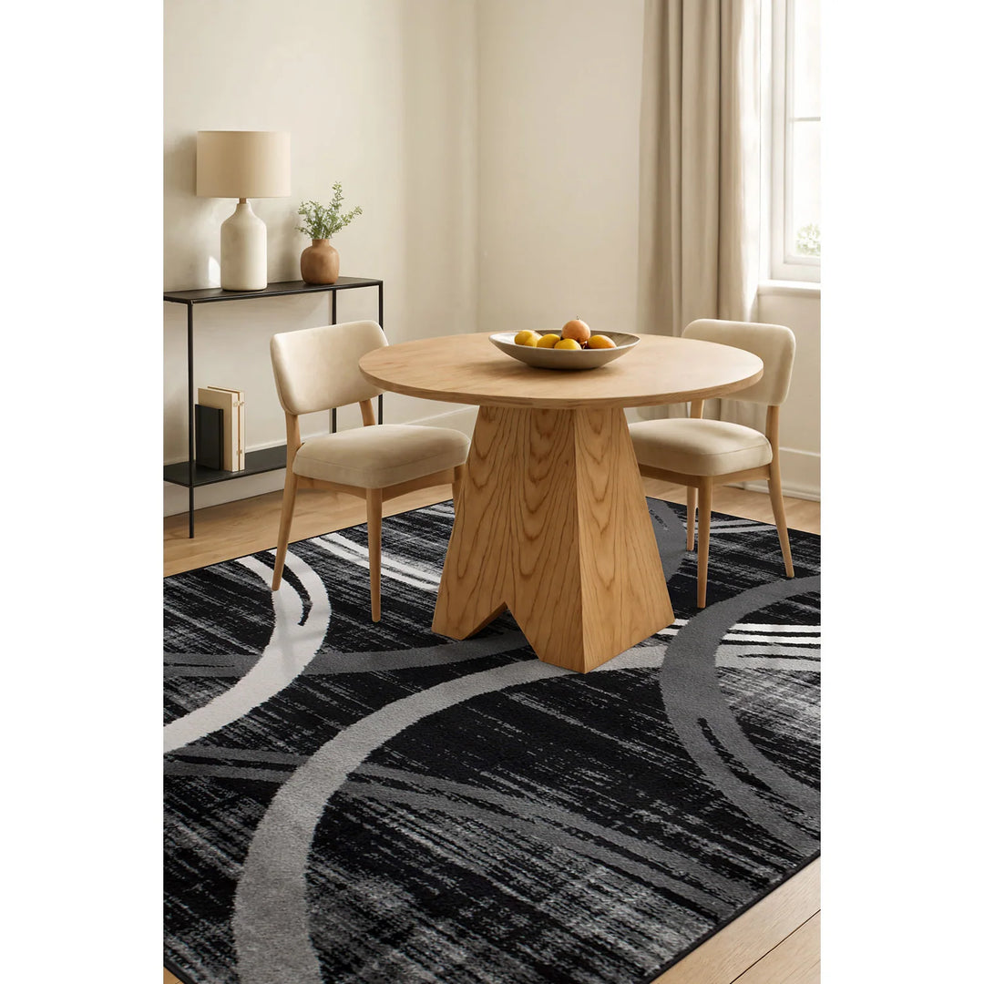 Contemporary Abstract Circles Design Area Rug