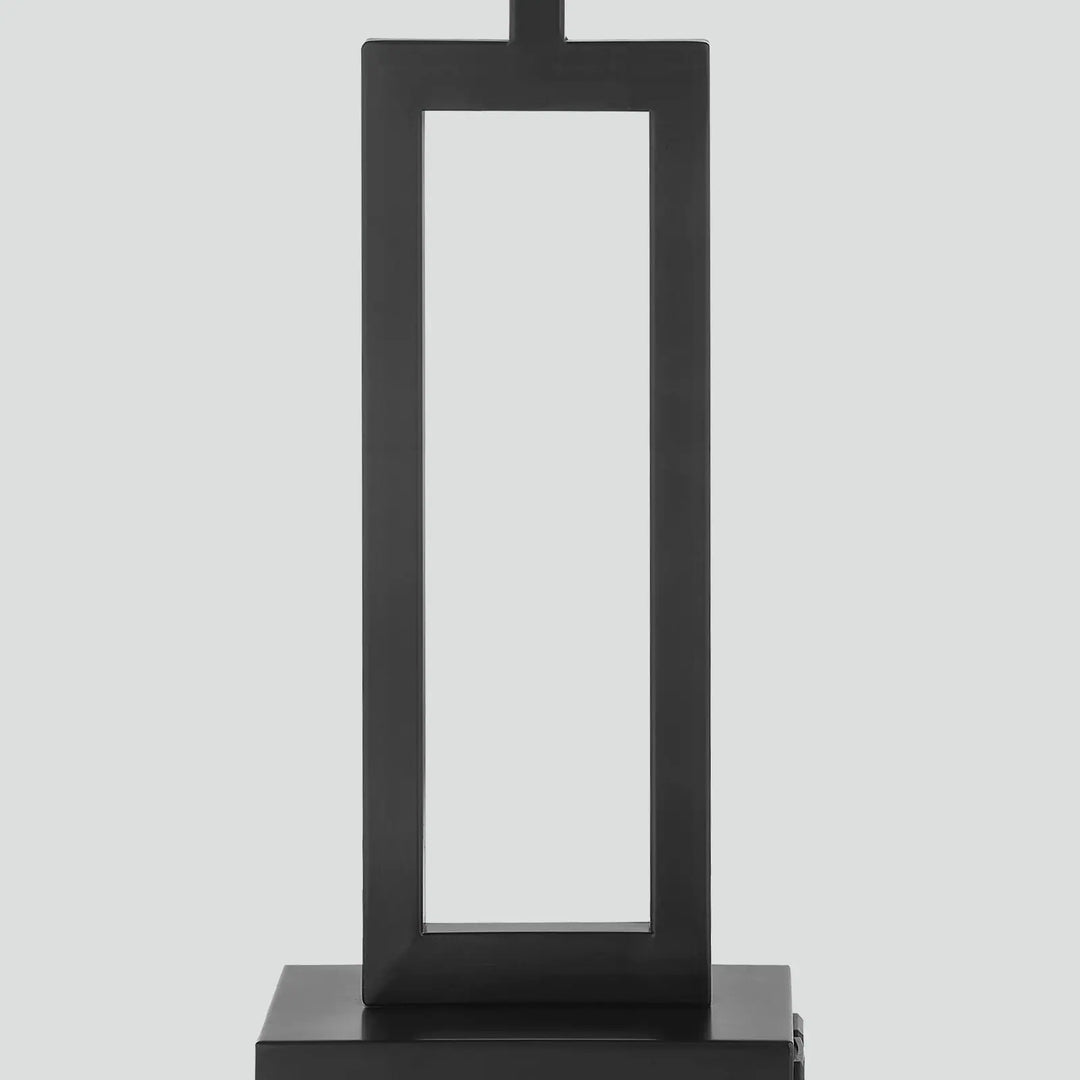 Set of 2 Black Touch Control Table Lamps with White Rectangular Shades, USB Ports & AC Outlet