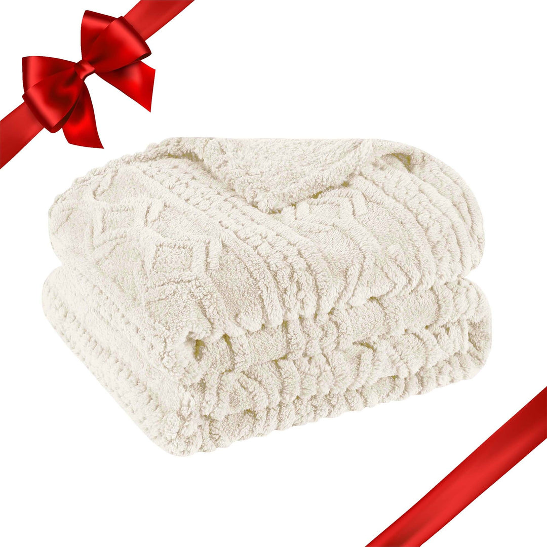 Arctic Boho Jacquard Plush Fluffy Fleece Blanket