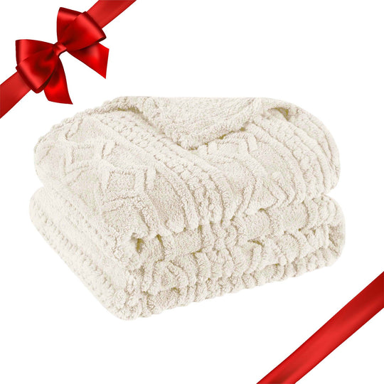 Arctic Boho Jacquard Plush Fluffy Fleece Blanket