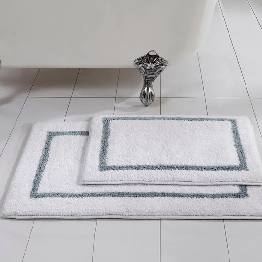 2-Pack Reversible Contrast Stripe Bath Mat Set