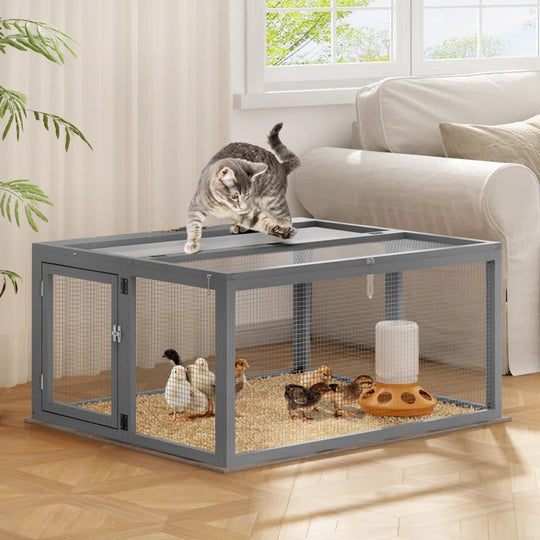 Coaxum Portable Chicken Coop Run, Sun Panel Lockable