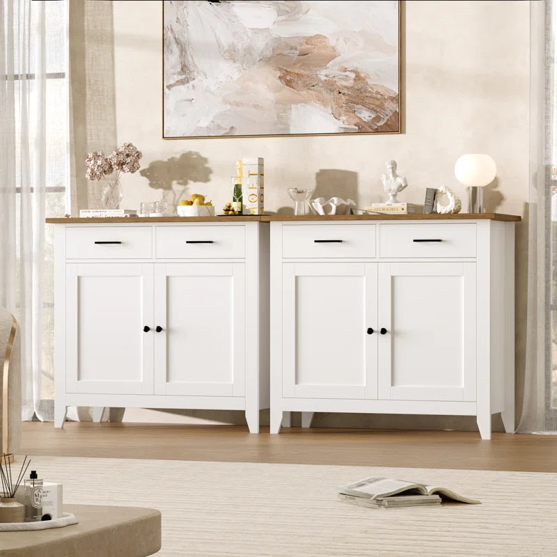 Ailynn Wood Accent Cabinets with 2 Drawers & 2 Doors