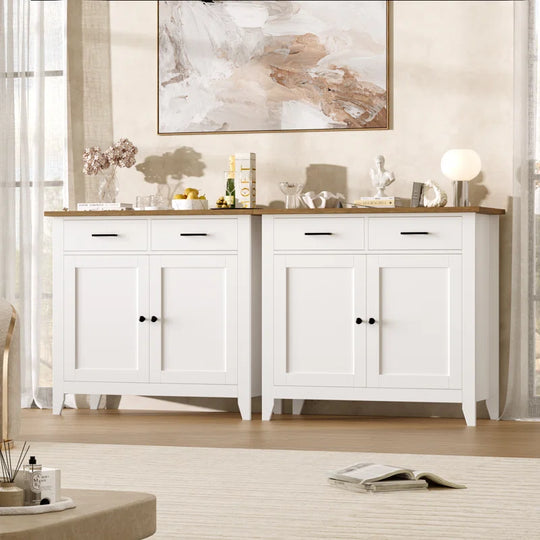 Ailynn Wood Accent Cabinets with 2 Drawers & 2 Doors