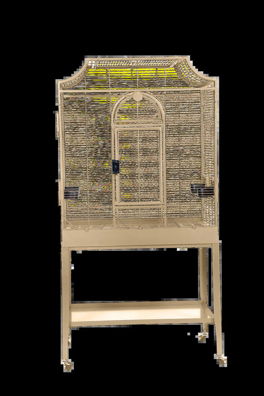 Charlonda 63'' Iron Victorian Top Flight Cage with Wheels