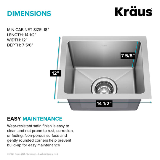 Fairlane Undermount 18 Gauge Stainless Steel Kitchen Sink