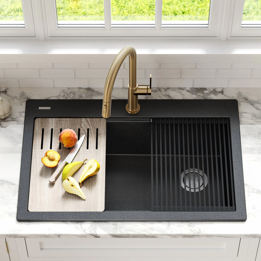 Bellucci Workstation Topmount Drop-In Granite Kitchen Sink