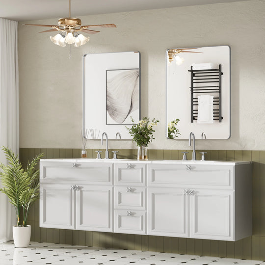Modern Rounded Rectangle Metal Frame Wall Mirror