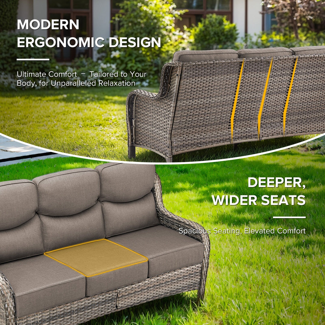 7-Piece Patio Furniture Set with Swivel Glider Chairs, 6-Inch Ultra-Plush Cushions & Water-Resistant Olefin Fabric