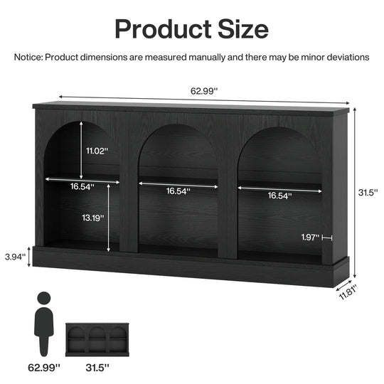 Farmhouse TV Stand for Tvs up to 65 Inches, Farmhouse Entertainment Center with Storage