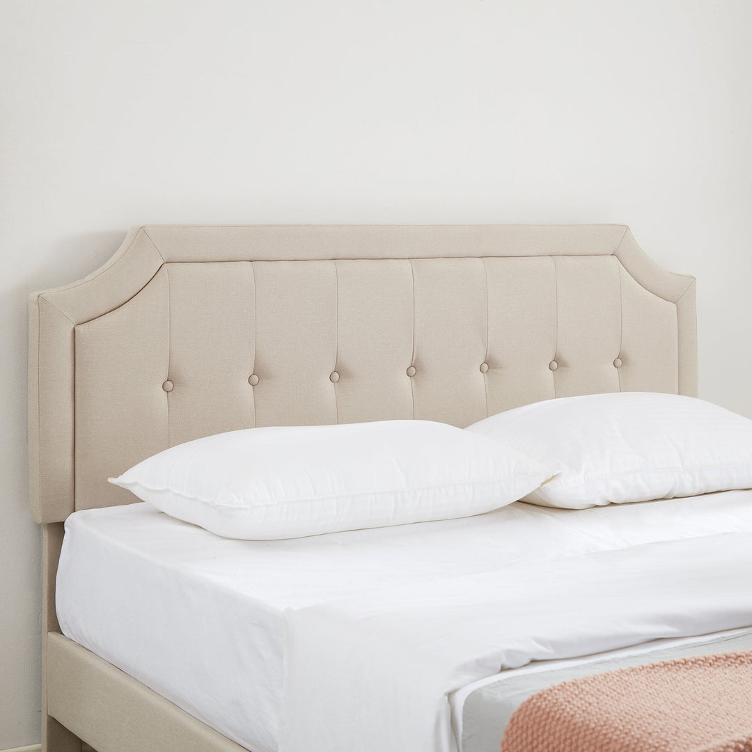 Javlergo Modern Upholstered Bed Frame with Height Adjustable Headboard Heavy-Duty Frame No Box Spring Needed