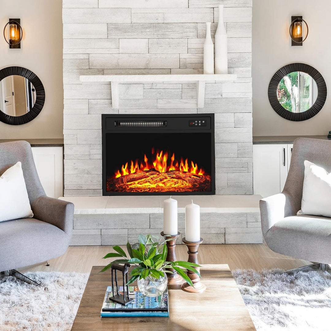 18/23 Inches Electric Fireplace Heater, 750/1500W Electric Fireplace Insert with Overheating Protection