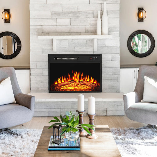 18/23 Inches Electric Fireplace Heater, 750/1500W Electric Fireplace Insert with Overheating Protection