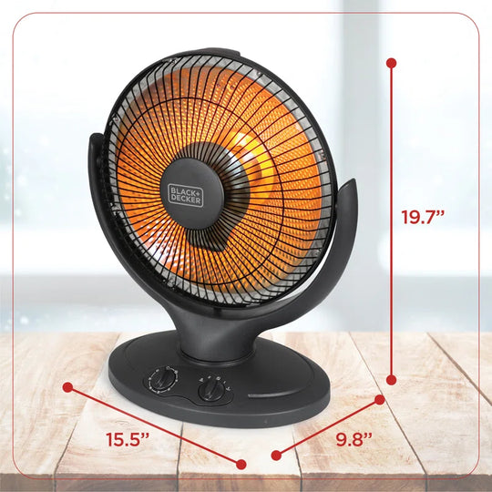 Winter Ready Series 800 Watt Electric Radiant Radiator Heater, Black