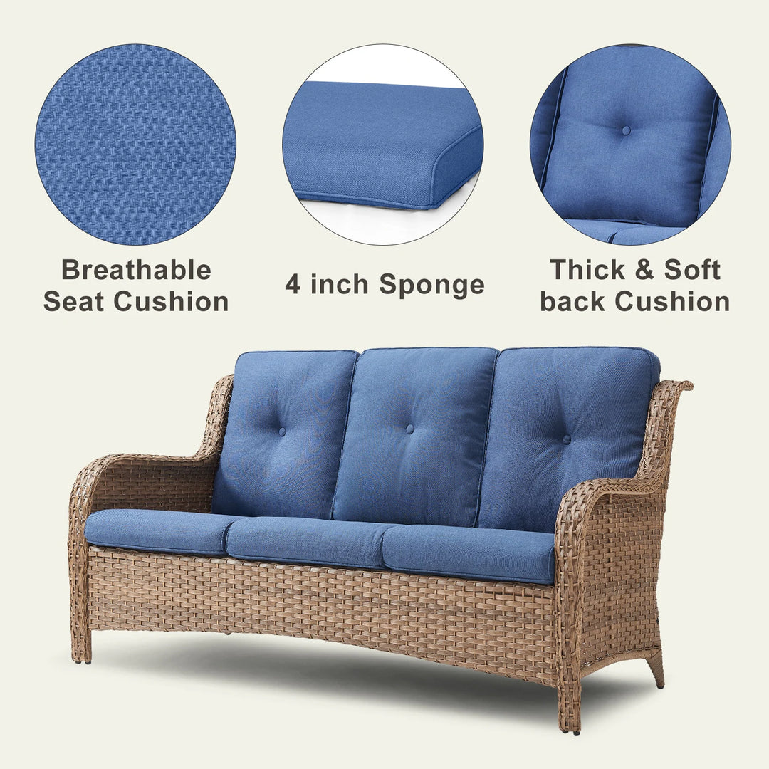 4-Piece Outdoor Sofa Patio Chair with Coffee Table