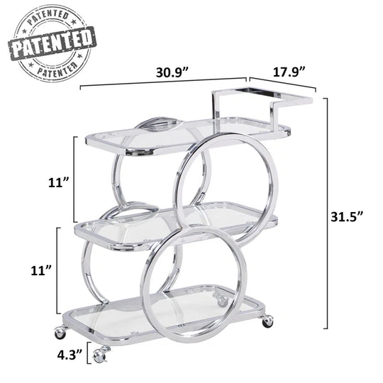Antu 3-Tier Mobile Home Service Bar Cart