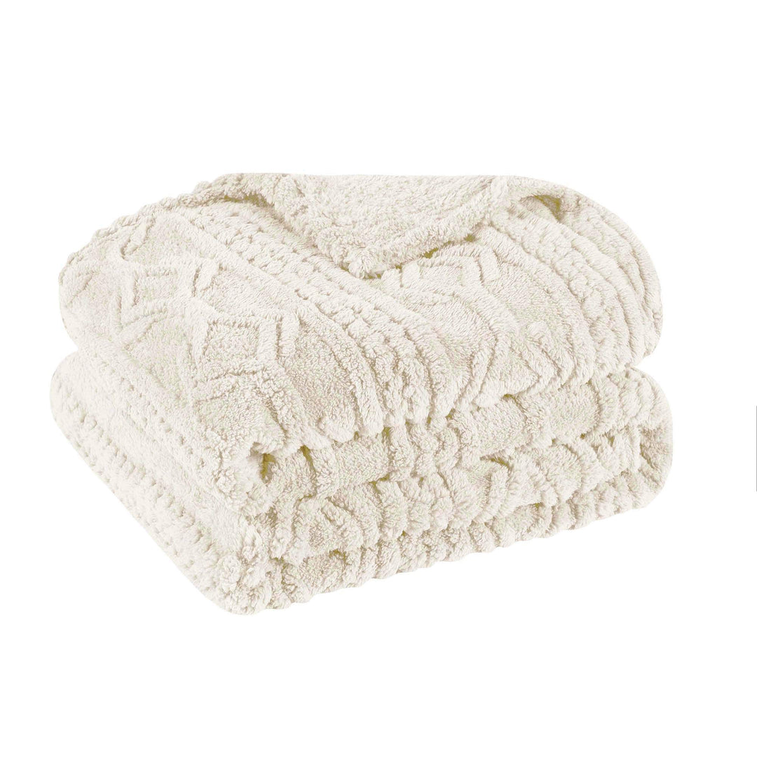 Arctic Boho Jacquard Plush Fluffy Fleece Blanket