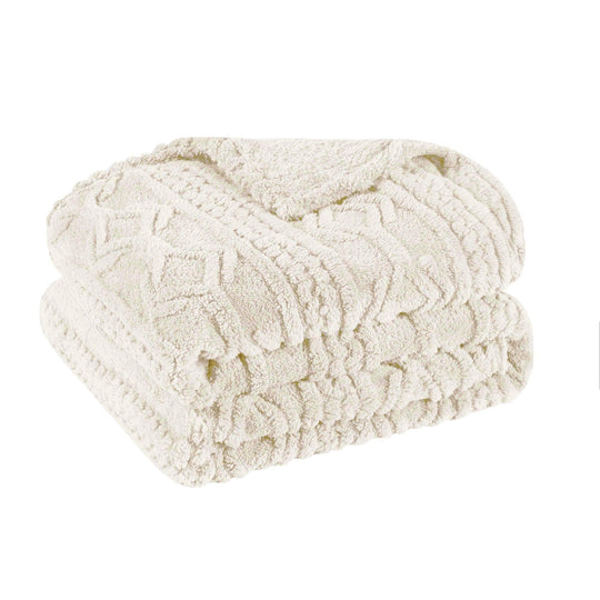 Arctic Boho Jacquard Plush Fluffy Fleece Blanket