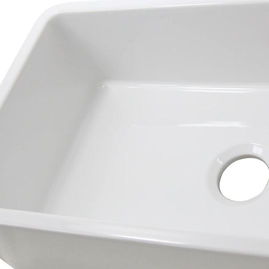 31-Inch Fireclay White Farmhouse Kitchen Sink - 31 X 18 X 8.75 Inches