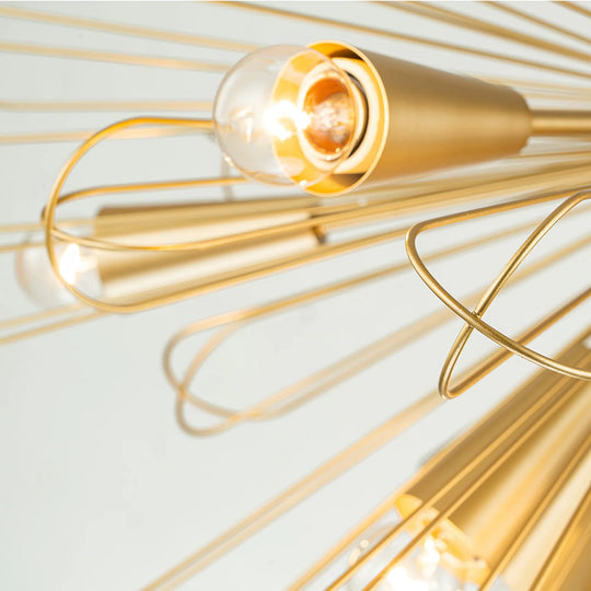 10-Light 34" W Contemporary Geometric Dandelion Sputnik Sphere Chandelier