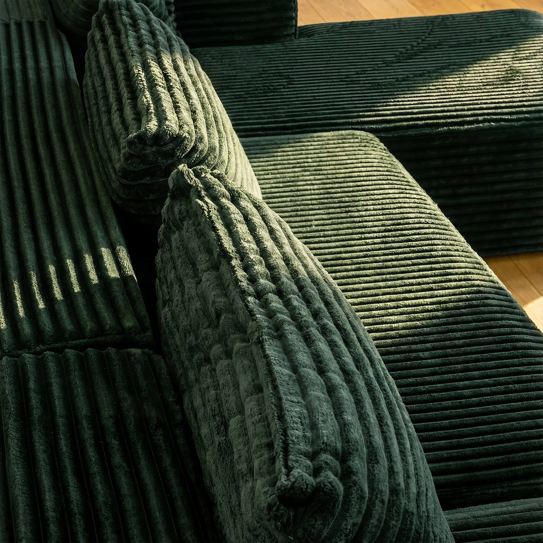 Oversized Modular Sectional Sofa, No Assembly Required, Corduroy Fabric, Deep Seat Cloud Couch with Chaise Foam Sofa