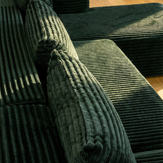 Oversized Modular Sectional Sofa, No Assembly Required, Corduroy Fabric, Deep Seat Cloud Couch with Chaise Foam Sofa