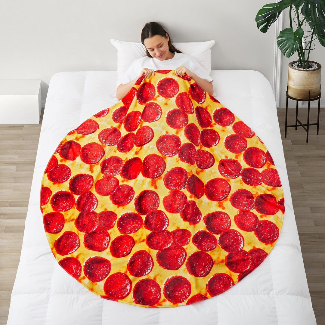 Kids' and Adult Halloween Food Throw Blanket, Microfiber Funny Food Blanket for Home or Dorm Decor