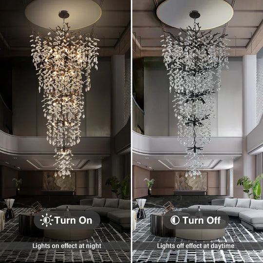 Crystal Dimmable LED Tiered Chandelier - 118In