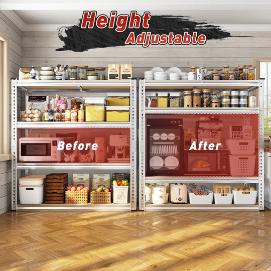 40“W Garage Shelving Unit Adjustable Heavy Duty Storage Shelves, Galvanized