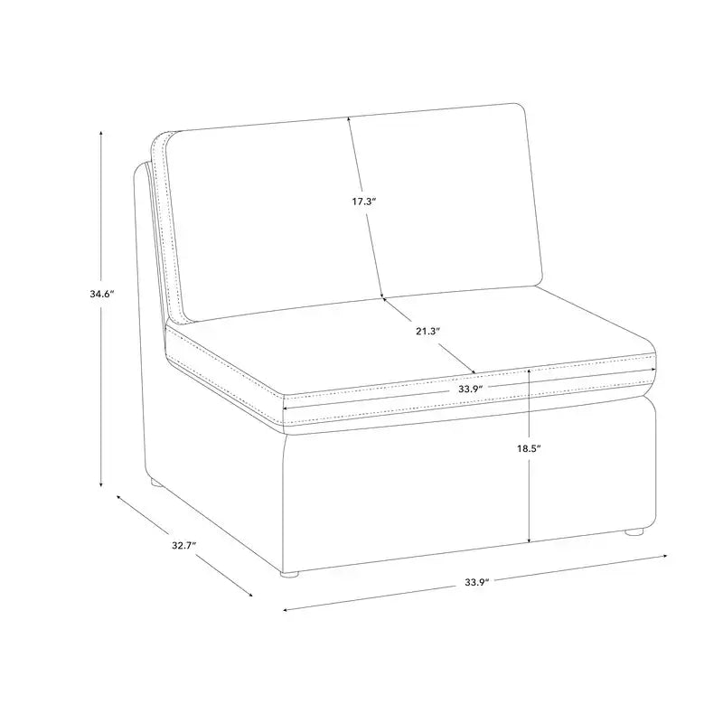 Mia Oversized Modular Sectional Fabric Sofa