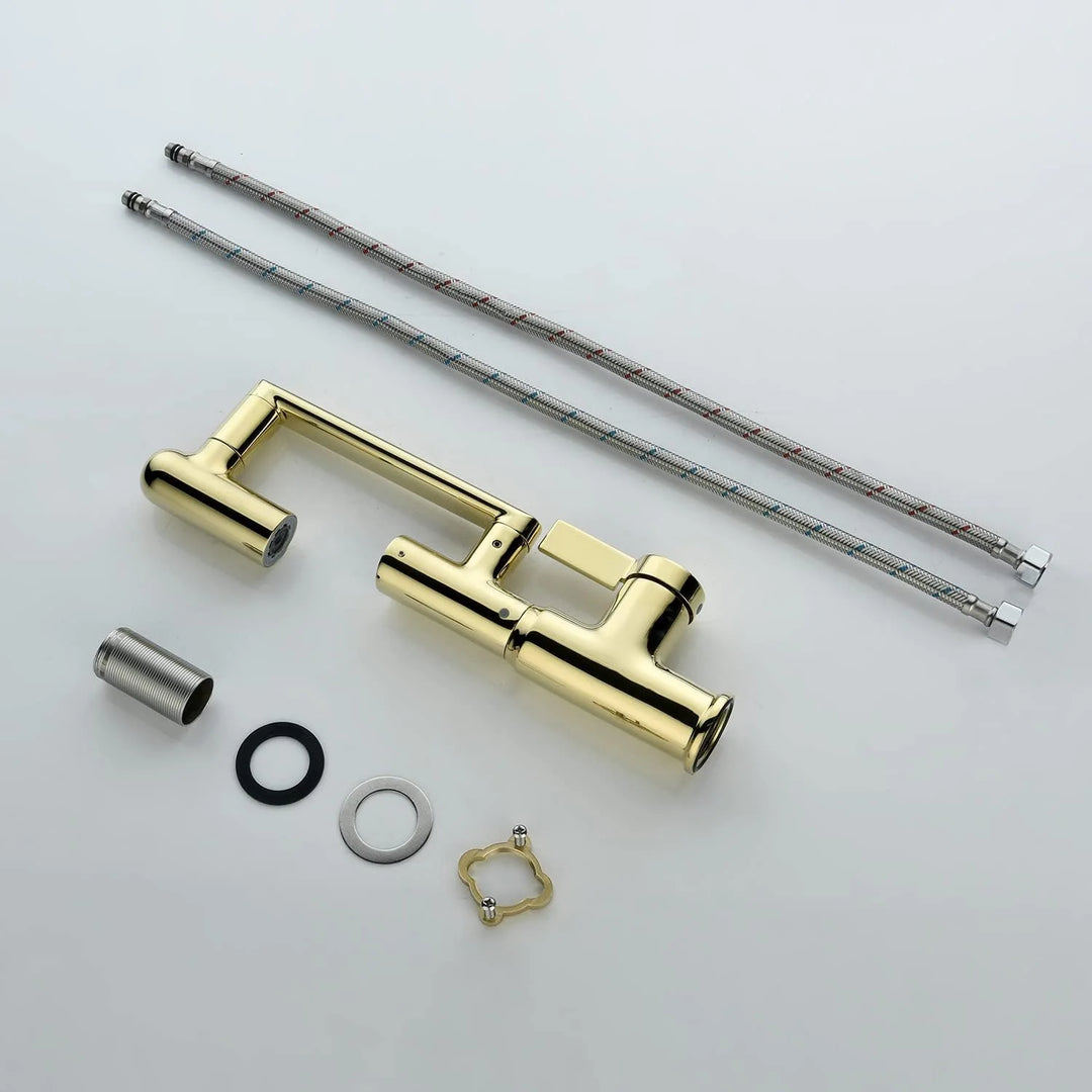 Rotatable Bathroom Faucet with Temperature Display in Fahrenheit (Batteries-Free), BF2204