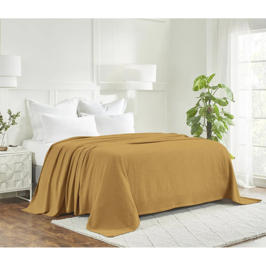 Waffle Weave Honeycomb Knit Soft Cotton Blanket
