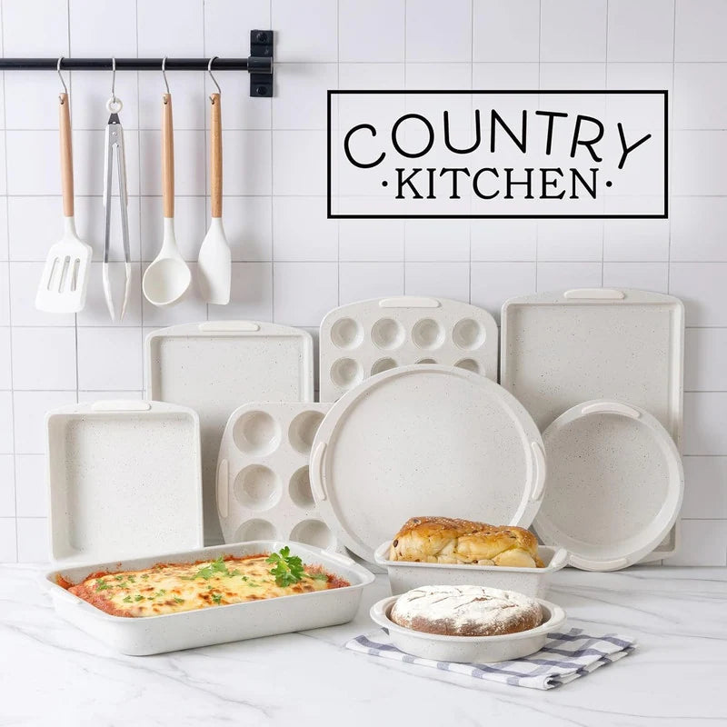Nonstick Stackable Bakeware Set - Heavy Duty, Durable, Easy Release Baking Set, 10 Pcs
