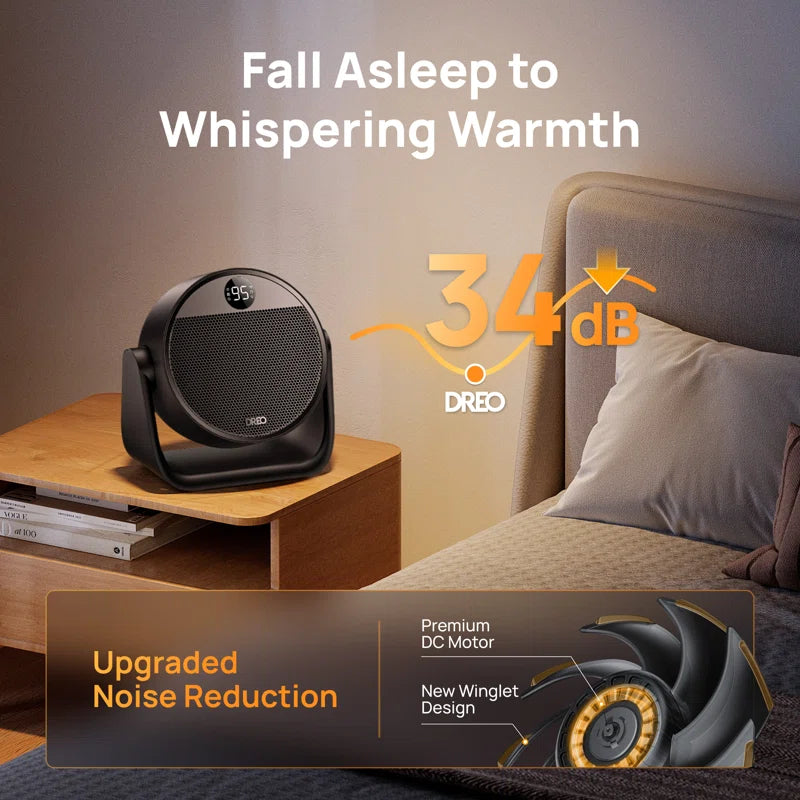 Portable Space Heater, 60° Adjustable Tilt Heater, 1500W Desk Heater for inside with Thermostat, 8 Safety Protections, 12H Timer, 3 Modes, Remote, Electric Heater for Home.